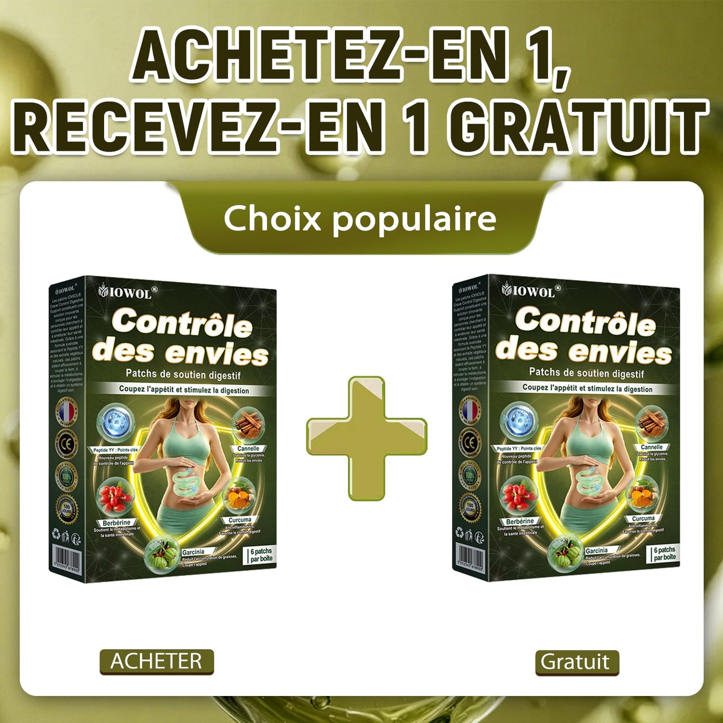 IOWOL® PATCHS DE CONTRÔLE DE L'APPÉTIT ! AUCUN MÉDICAMENT & AUCUN FAIM & AUCUN COMBAT & 100% DE RÉSULTATS.