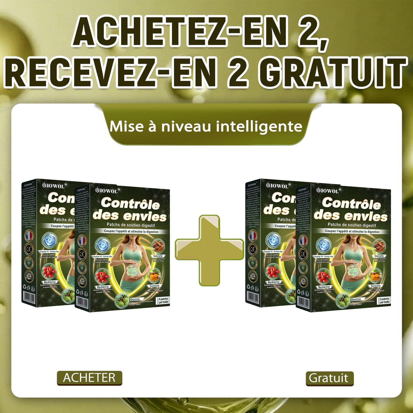 IOWOL® PATCHS DE CONTRÔLE DE L'APPÉTIT ! AUCUN MÉDICAMENT & AUCUN FAIM & AUCUN COMBAT & 100% DE RÉSULTATS.