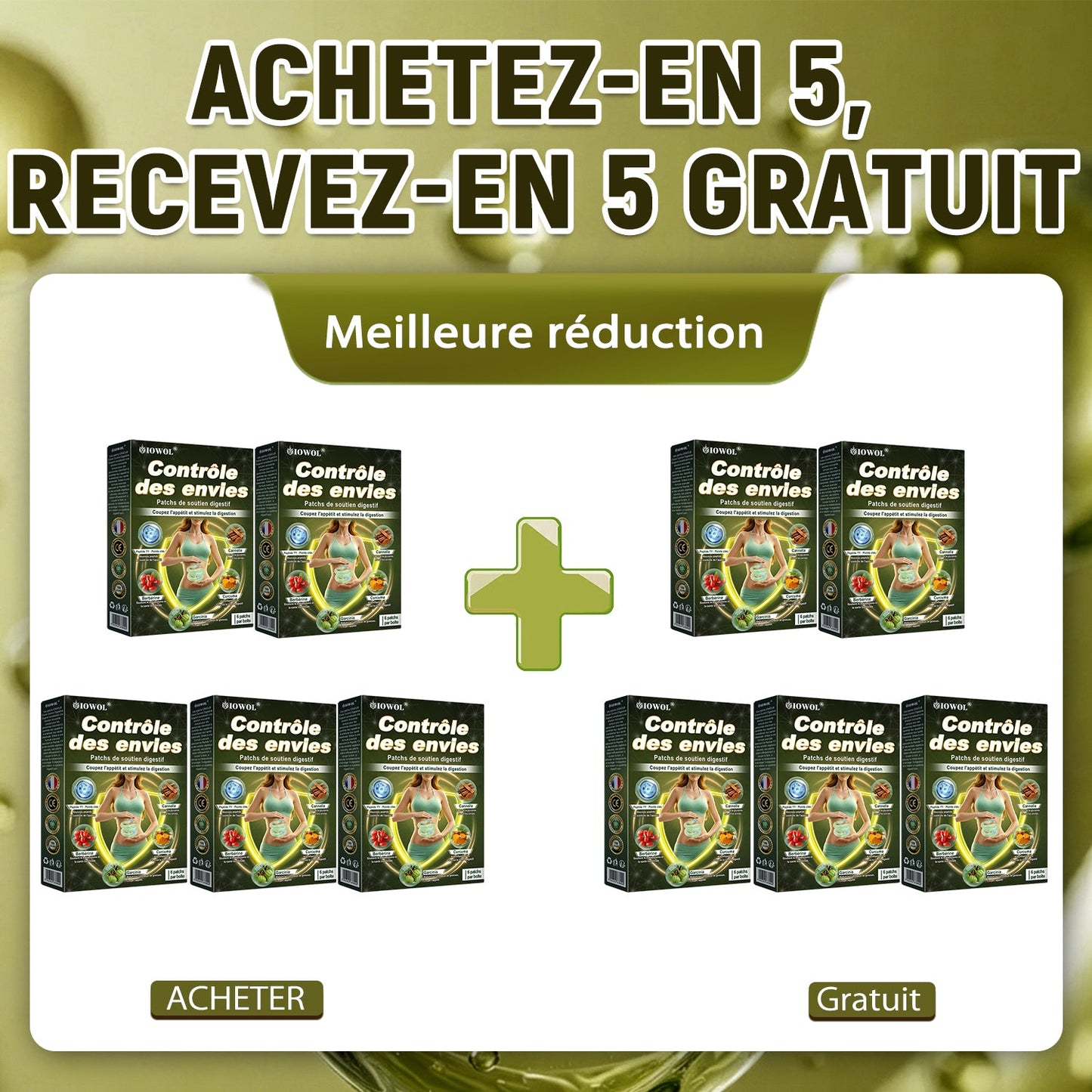 IOWOL® PATCHS DE CONTRÔLE DE L'APPÉTIT ! AUCUN MÉDICAMENT & AUCUN FAIM & AUCUN COMBAT & 100% DE RÉSULTATS.
