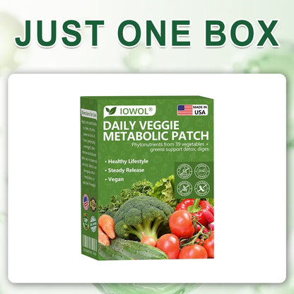 🥦IOWOL® | Patchs Métabolisme Bio-Nutriments – Complexe 39 Légumes & Super-aliments