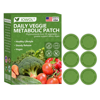 🥦IOWOL® | Patchs Métabolisme Bio-Nutriments – Complexe 39 Légumes & Super-aliments