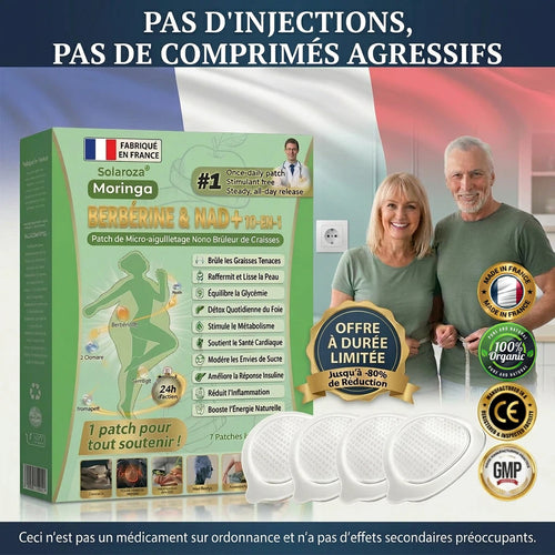 🥬Boutique Officielle  |  Patch Minceur Solaroza® 10-en-1 : Relancez le Métabolisme et Brûlez les Graisses (NAD+ & Berbérine)