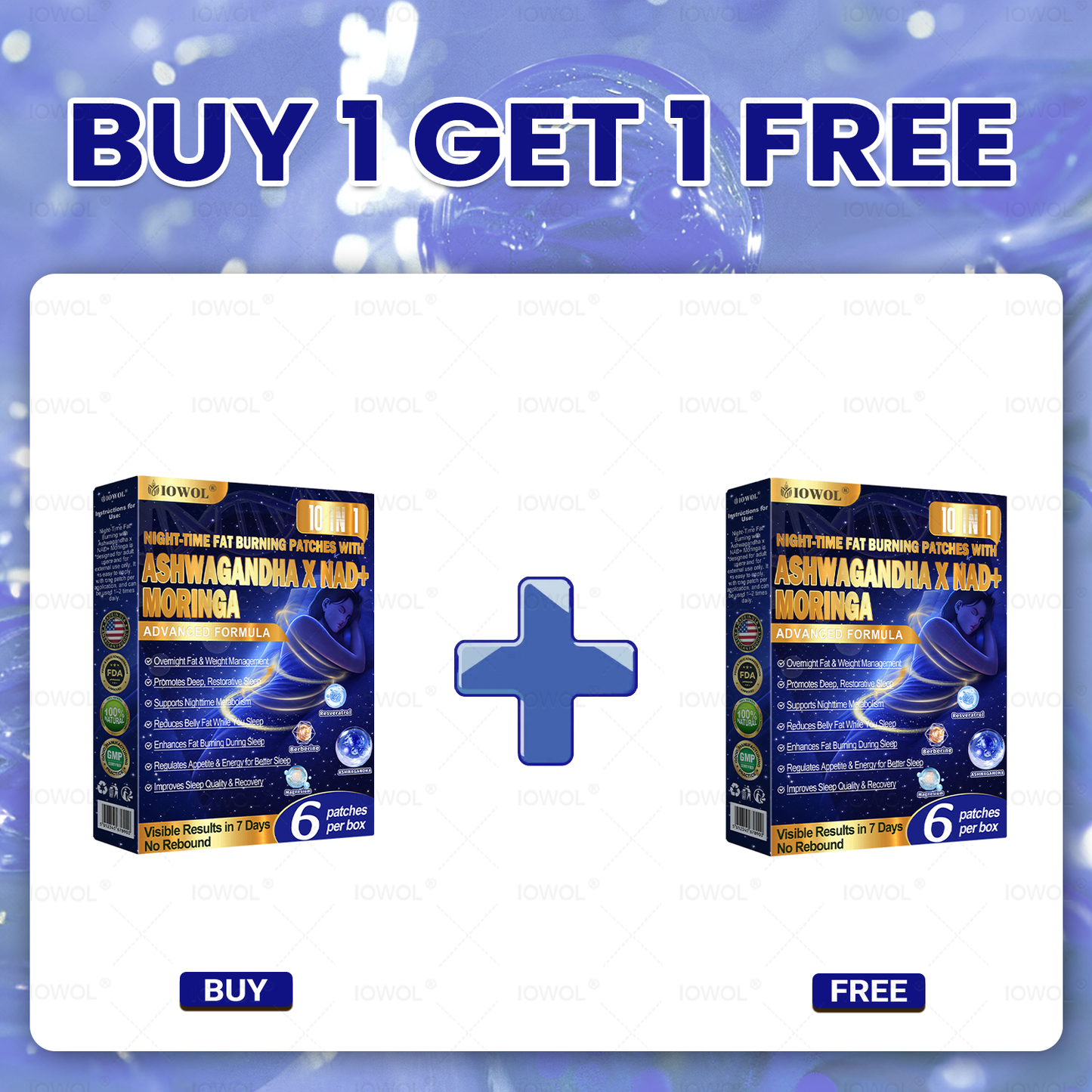 IOWOL® NIGHT-TIME FAT BURNING PATCHES! ZERO PILLS & ZERO WASTE & ZERO STRUGGLE & 100% RESULTS.