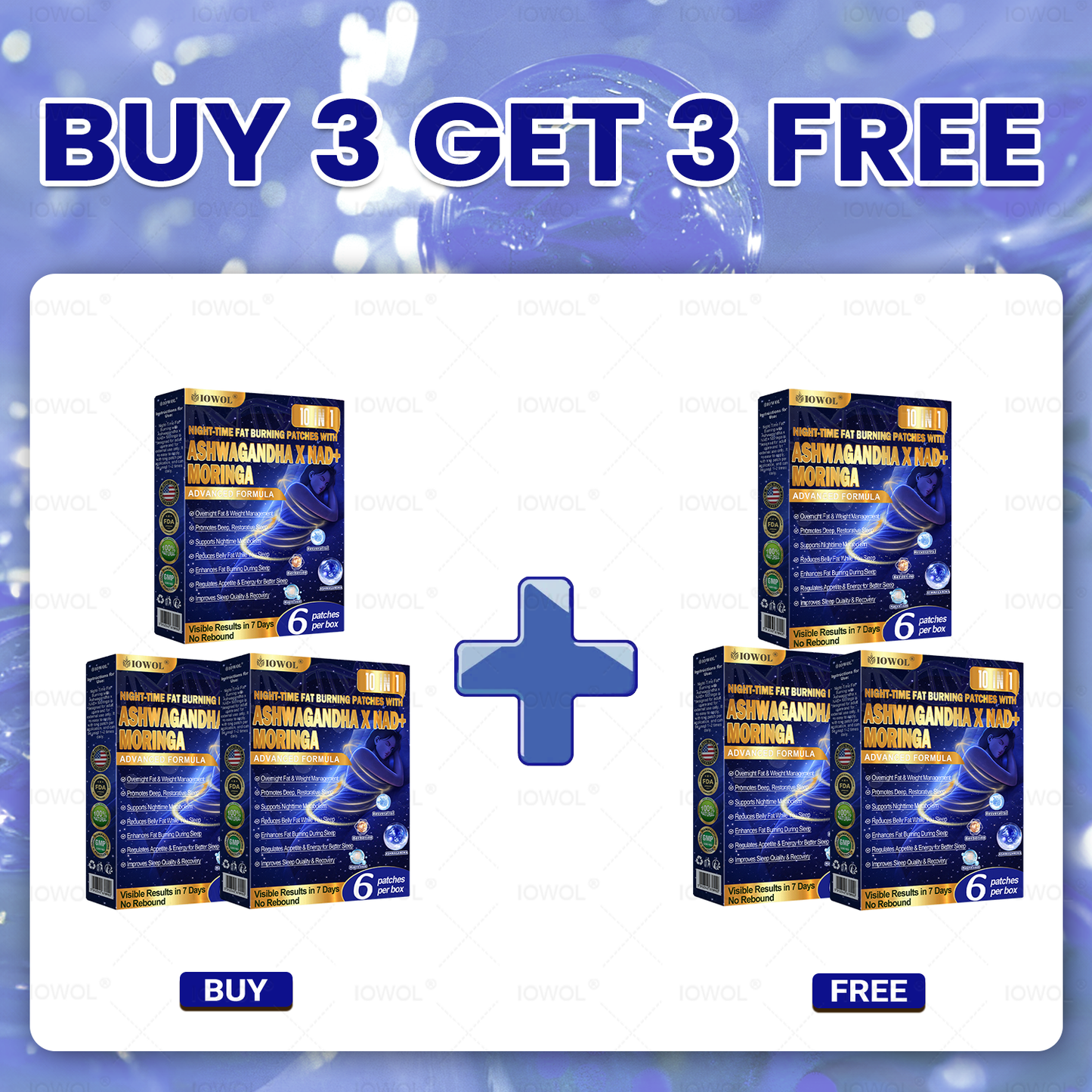 IOWOL® NIGHT-TIME FAT BURNING PATCHES! ZERO PILLS & ZERO WASTE & ZERO STRUGGLE & 100% RESULTS.