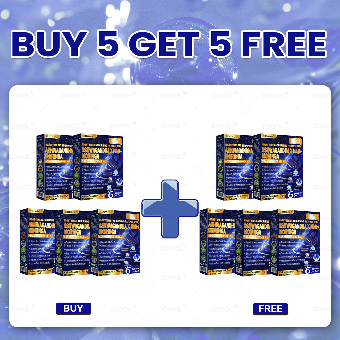 IOWOL® NIGHT-TIME FAT BURNING PATCHES! ZERO PILLS & ZERO WASTE & ZERO STRUGGLE & 100% RESULTS.