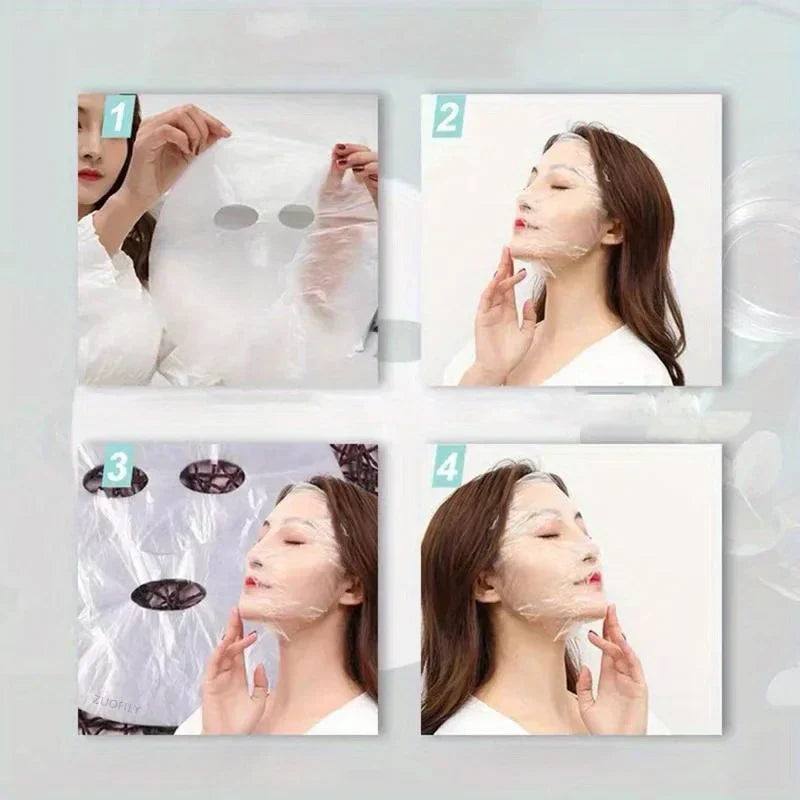 100 Clear Mask Sheets - Skincare Essentials for a Glowing Complexion - Disposable Hydrating Mask Facial Treatment Tool