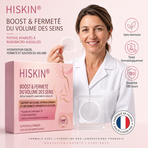 HISKIN® 👩‍⚕️ Patch Ciblé Avancé à Nano Micro-Aiguilles pour le Rehaussement de la Poitrine