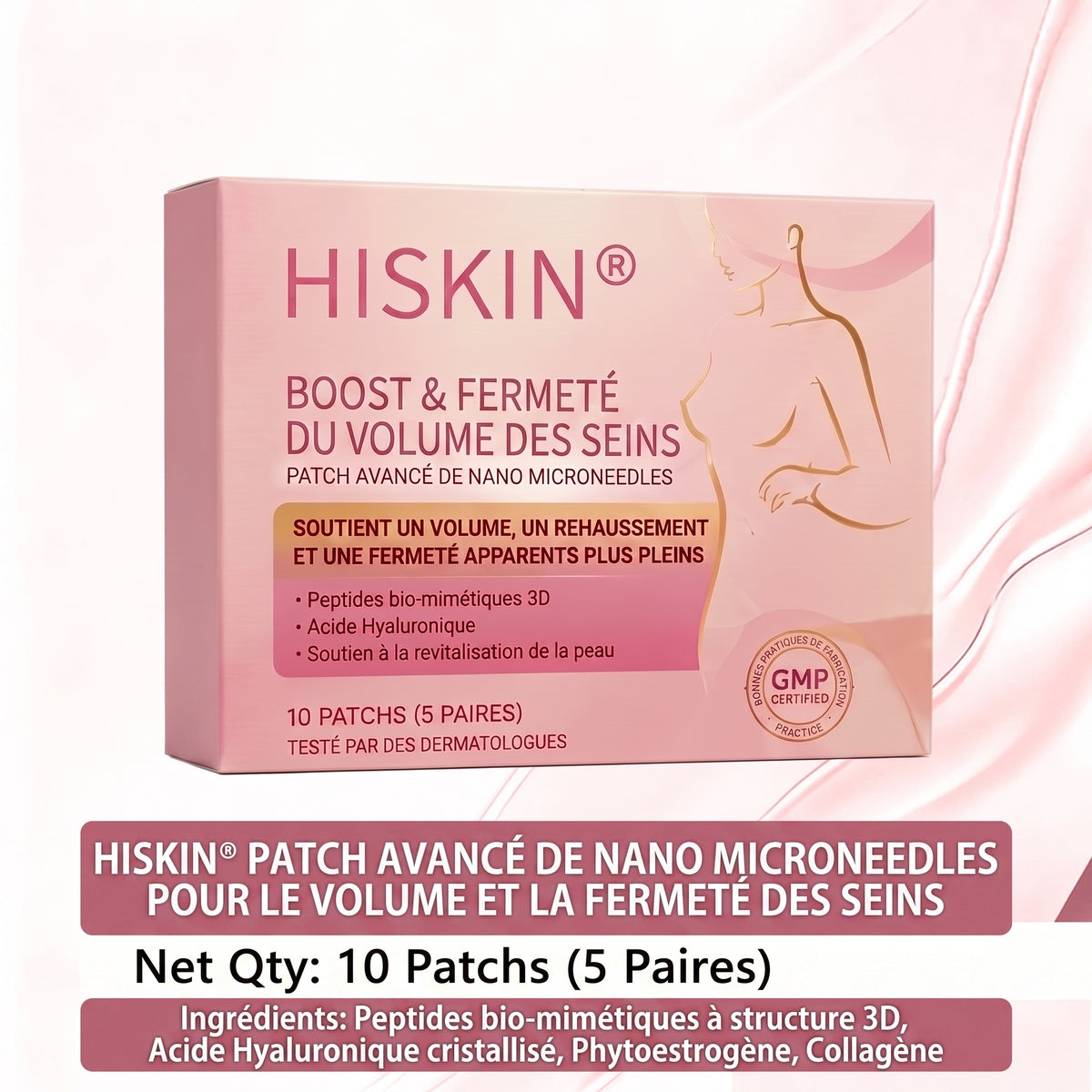 HISKIN® 👩‍⚕️ Patch Ciblé Avancé à Nano Micro-Aiguilles pour le Rehaussement de la Poitrine