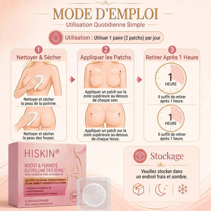 HISKIN® 👩‍⚕️ Patch Ciblé Avancé à Nano Micro-Aiguilles pour le Rehaussement de la Poitrine